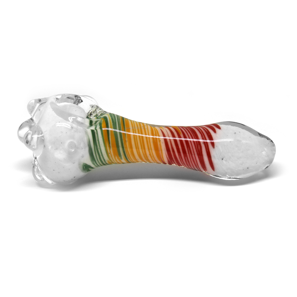 4 Frit Heavy Artistic Striped & Bumpy Glass Pipe - Color May Vary - ( — MJ  Wholesale